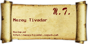 Mezey Tivadar névjegykártya